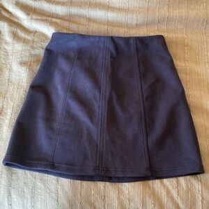 Navy Suede Mini Skirt